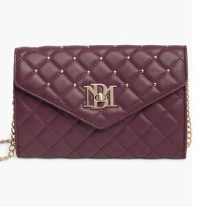 Badgley Mischka vegan leather crossbody -Turnlock, gold studs/hardware